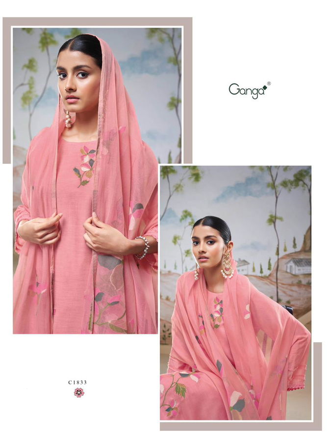 Nyssa By Ganga Embroidery Bemberg Silk Dress Material Wholesale Shop In Surat